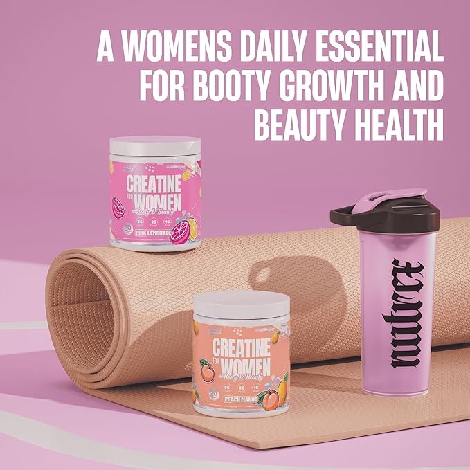 Nutrex Research Creatine for Women Booty &amp Beauty – Pink Lemonade | 5g Creatine 2g Collagen BCAAs &amp Hyaluronic Acid | Gluten Free 30 Servings