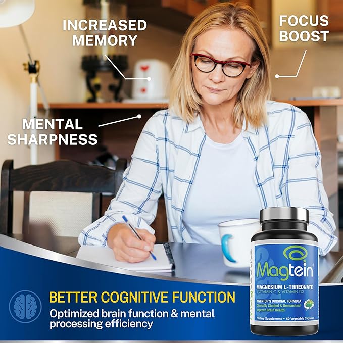 Magtein Magnesium L-Threonate 60 Capsules Magceutics MagteinPRO 90 Capsules KIDDOCALM Gummies 90 Capsules Vitamin D3 K2 30 Capsules - Bundle