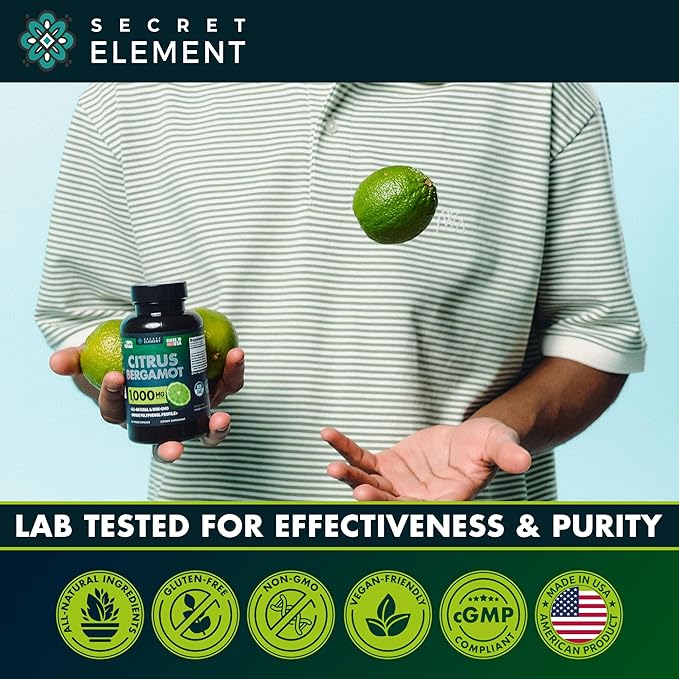 Citrus Bergamot Extract 1000mg for Women and Men – Polyphenol-Rich Bergamot Capsules for Daily Wellness Antioxidant Support &amp Healthy Lifestyle Non-GMO Gluten Free 120 Vegan Capsules Pack of