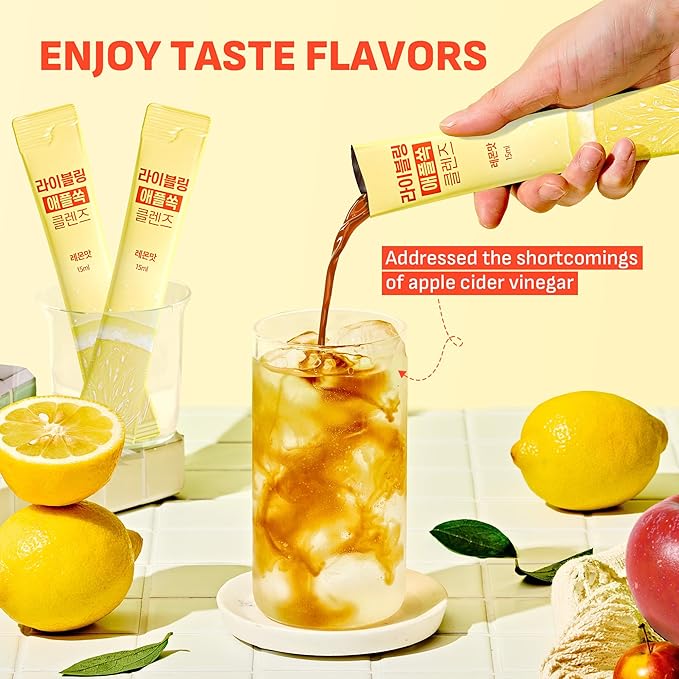[Liveling] Apple&ampPineapple Cider Vinegar quad pack Natural Cleanse with Premium Nutritional Ingredients pH balance Zero Sugar Easy cut &amp Easy Mix (120 Sticks)