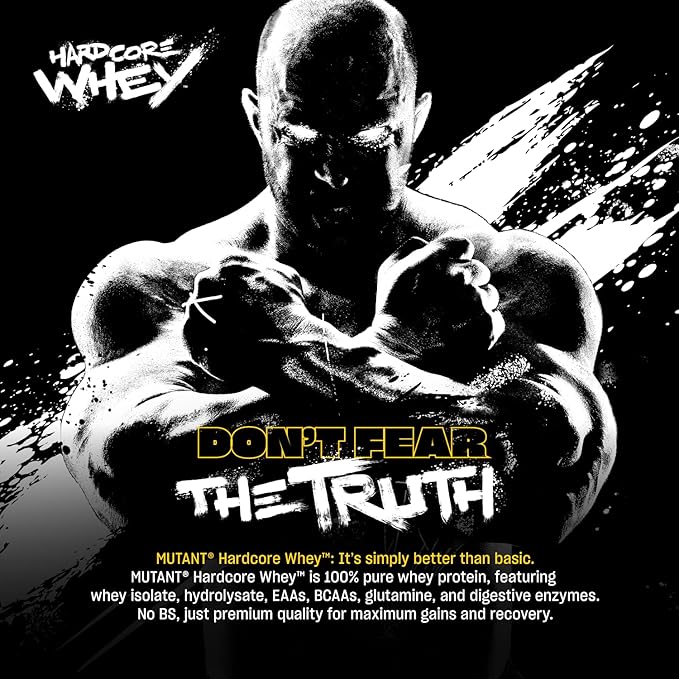 Mutant Hardcore WHEY | 100% Pure Whey Protein | 24g Protein Fast-digesting whey Protein Isolate Plus whey Protein hydrolysate | 70 Servings | 5 LB | Cookies &amp Cream