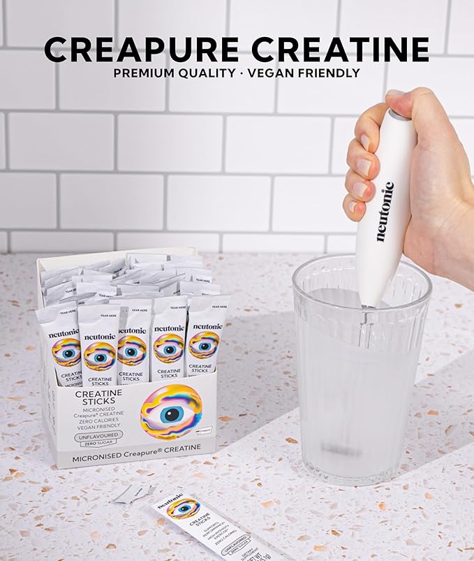 Neutonic Creatine Monohydrate | Unflavored | Premium Micronized Creapure Creatine Powder | Supports Strength and Power | Zero Calories Zero Sugar Vegan | Convenient Single-Serve Packets | 30 Sticks