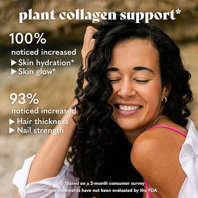 Copina Co. Vanilla Beauty Vegan Collagen Booster Creamer: Plant Based Collagen Support Smoothie Drink Vegan Creamy Blend | Vanilla Flavor | 1 Bag - 25 Servings per Bag