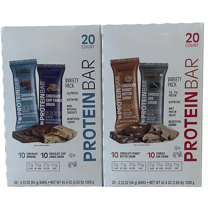 Protein Bars Variety Pack 40 ct 2.12 oz Each Kosher Certified Bundled by Bentronic