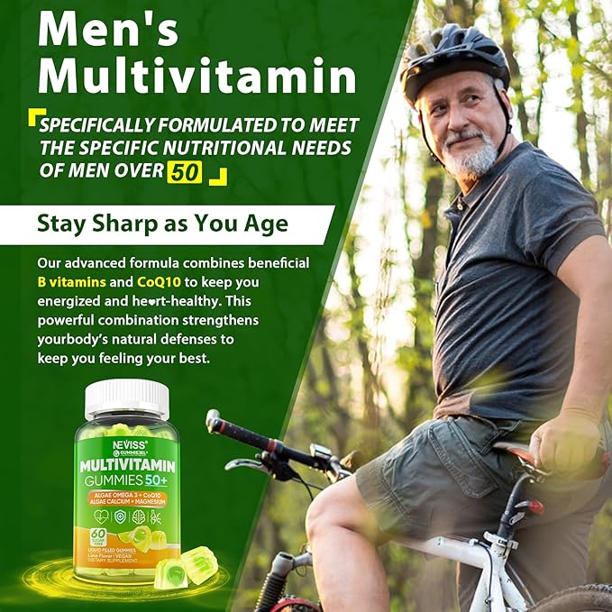 NEVISS Multivitamin for Men &amp Probiotics for Kids Teen + Veggie &amp Fruit Fiber Gummies