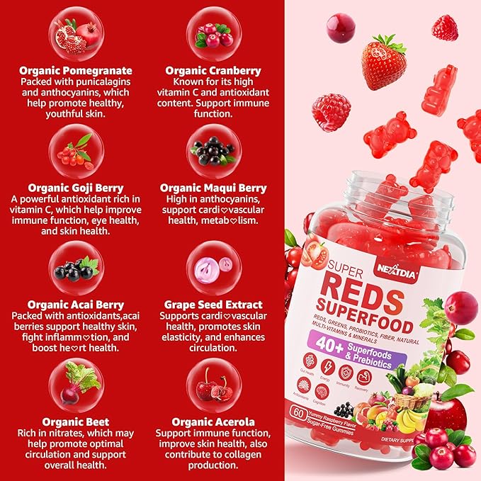 1 Pack Inositol Gummies &amp 2 Pack Super Reds Gummies