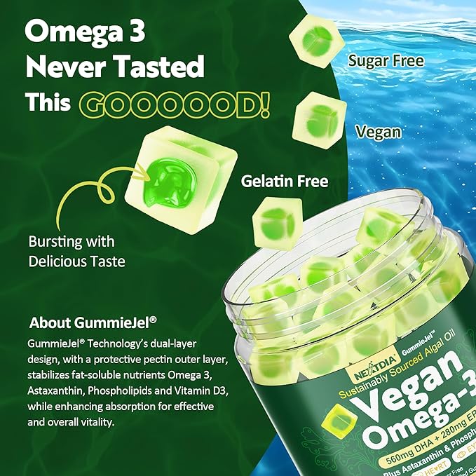 Vegan Omega 3 Gummies + Whole Food Vitamin C Gummies for Adults &amp Kids