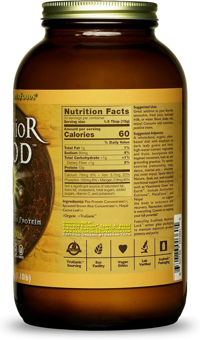 HEALTHFORCE SUPERFOODS Warrior Food Protien Powder - Natural Flavor - 500 Grams