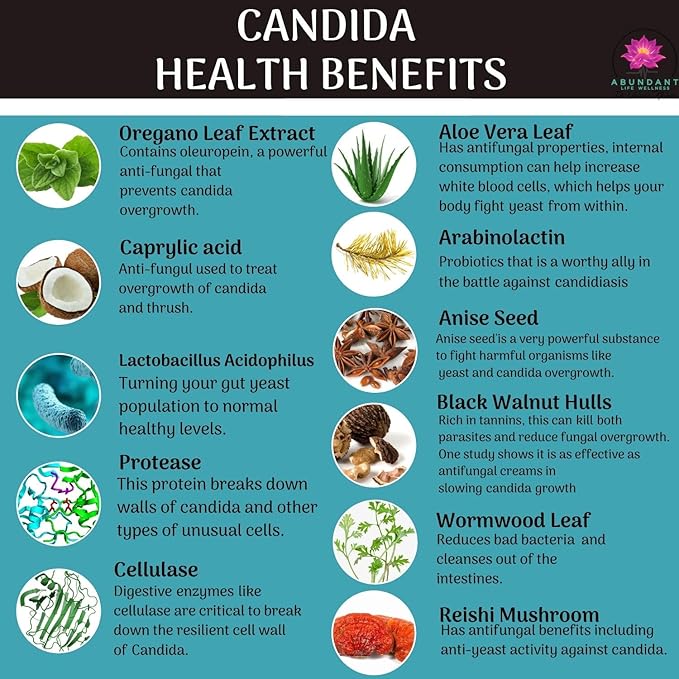Candida Support - Aids Digestion Intestinal Issues - 180 Capsules - by Dr. Valerie Nelson