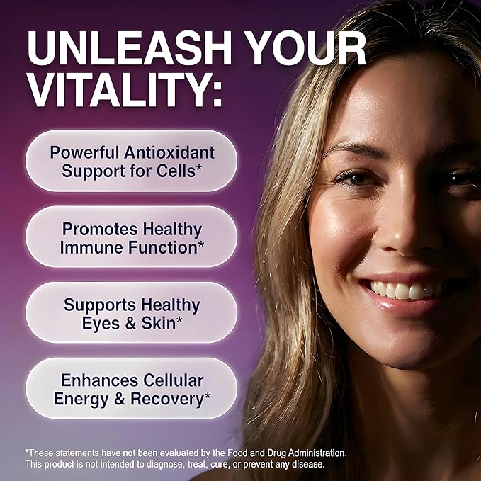 Clean Nutra Astaxanthin 12mg Lycopene Supplement with Vitamin A C D3 E L-Tyrosine Selenium Flax Grape Seed Gotu Kola Amla Black Pepper 90 Complex Veggie Capsules