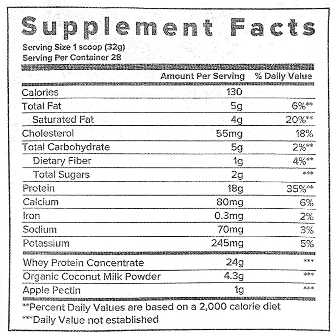 SFH Fuel Whey Protein Powder Great Tasting Grass Fed Whey | MCTs &amp Fiber for Energy | All Natural | Soy Free Gluten Free No RBST No Artificial Flavors (Coconut (2lb Bag))