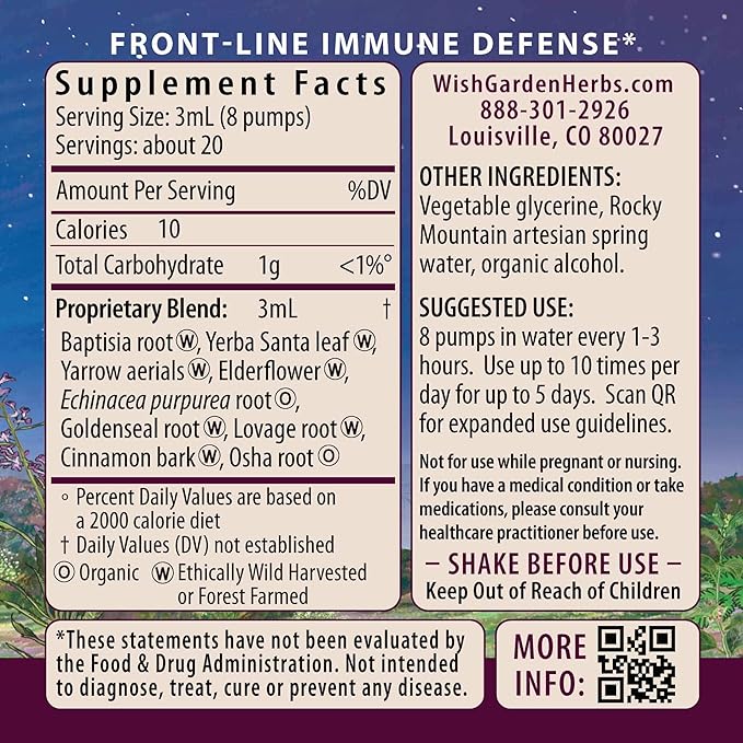 WishGarden Herbs Kick-Ass Immune Activator - Herbal Immunity Support Supplement for Adults Plant-Based Immune Booster with Echinacea &amp Goldenseal Rapid Immunity Boost Formula 2oz