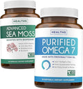 Irish Sea Moss &amp Omega 7 (1-Month Supply) Omega Sea Blend Bundle - Organic Irish Sea Moss - Raw Vegan Supplement (60 Caps) &amp Omega 7 Softgels - Provinal Sustainable Peruvian Anchovy Fish Oil (