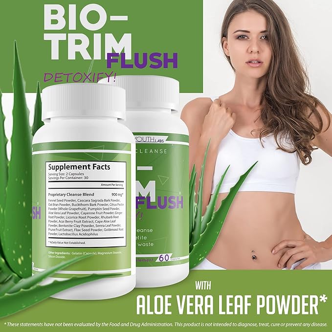 Bio Trim Flush - Our Best Colon Cleanse Detox - Gut Colon Cleanse w/Probiotics - Natural Colon Cleansing Supplement - Keto Colon Detox Pills