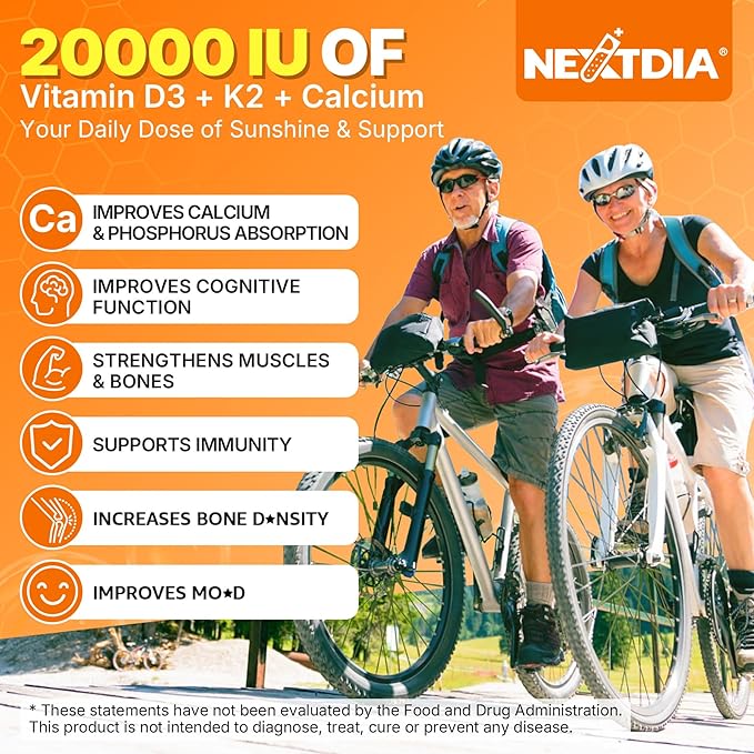 Vitamin D3 20000 IU + K2 Vitamin (MK4 &amp MK7) 200mcg + Calcium Citrate Optimal Vitamin D3 K2 Softgel - Strong Bone &amp Muscle Calcium Absorption Helping Vitamin D Deficiencies Easy to Swallo