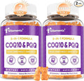 CoQ10 Gummies 200mg with PQQ Red Yeast Rice &amp Omega 3 | High Absorption Coenzyme Q10 Supplements for Hear-t Health Brain &amp Cellular Energy | Sugar-Free Vegan 120 Counts