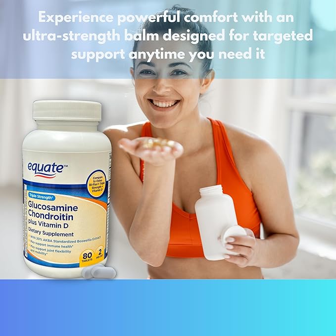 Glucosamine Chondroitin Plus Vitamin D- Tablets Triple Strength 80ct (Pack of 1)