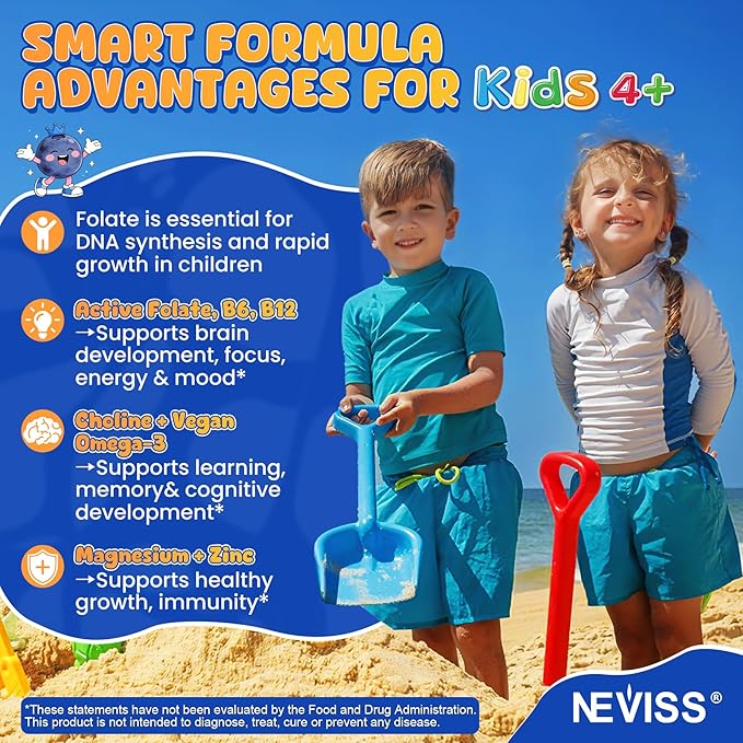 NEVISS L Methylfolate 5mg Gummies &amp Methyl B12 B6 for Adults and L Methylfolate 1000mcg for Kids Teens Gummies + Methyl B6 B12