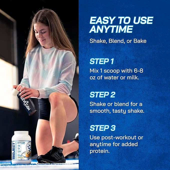 Evogen Isoject - Whey Protein Isolate | Ultra-Pure Whey Protein Powder with Ignitor Enzymes BCAAs and EAAs | Enhanced Absorption &amp Recovery | Blueberry Muffin | 25 Servings