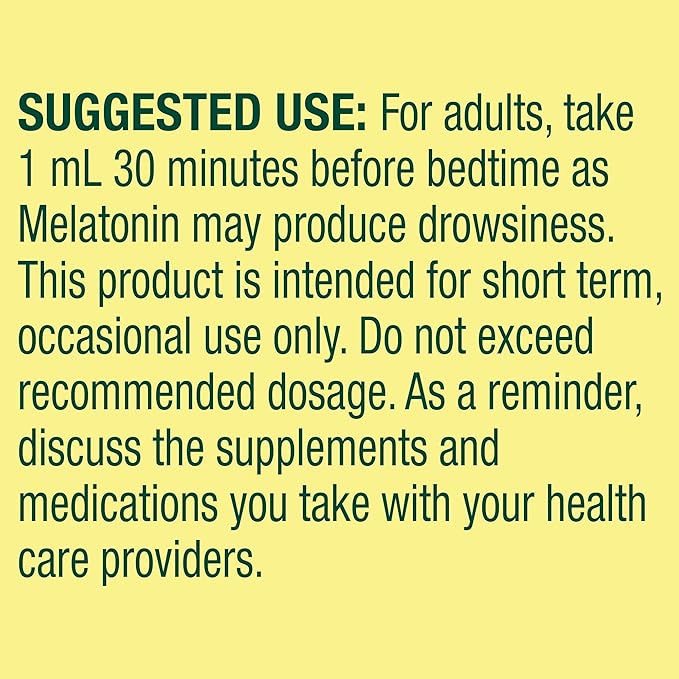 Melatonin 10mg Liquid Drops for Adults Dietary Supplement - Sleep Support by Spring Valley (Pack of 1-2 fl oz) - Set By Basket Goods