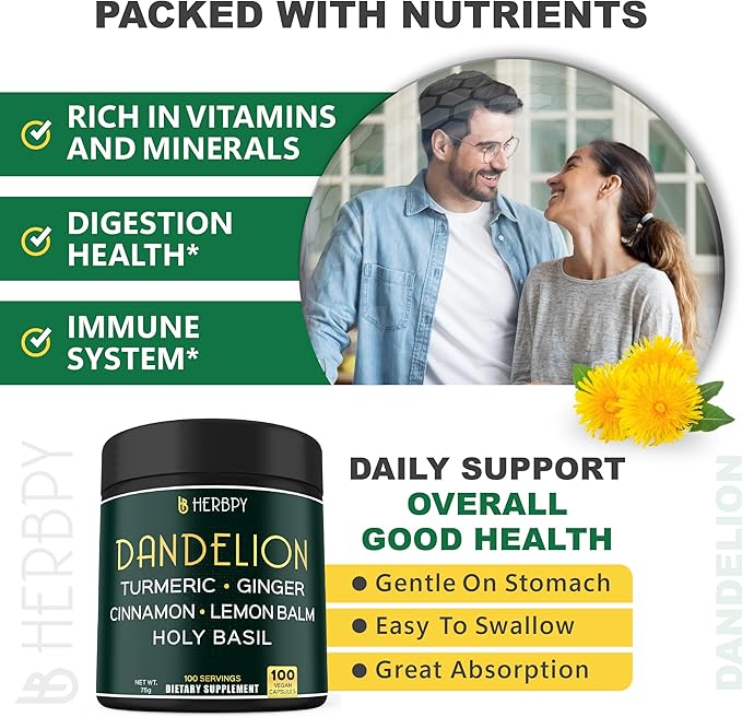Bundle 6in1 Dandelion Supplement &amp 6in1 Beet Root Capsules - Support Digestive Immune and Heart Health