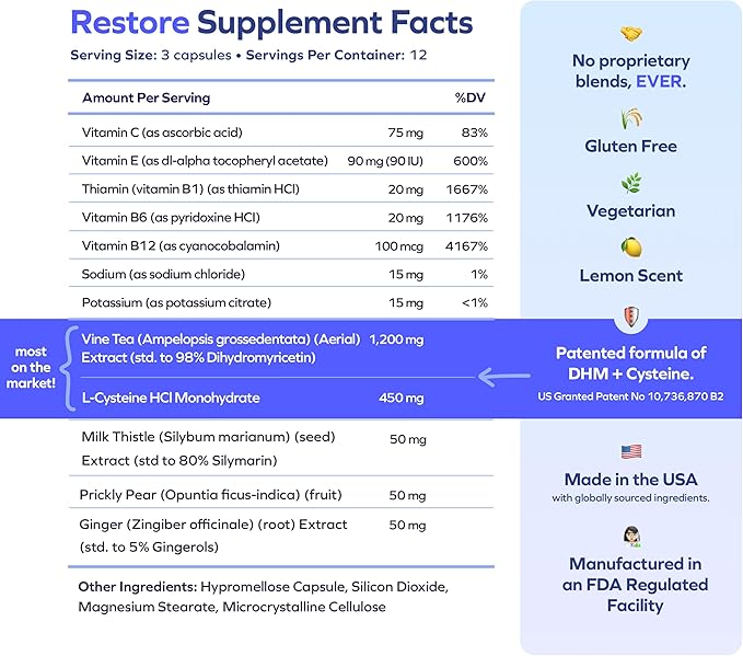 Cheers R&ampR Combo | Restore + Relief | Feel Better After Drinking &amp Support Your Liver | DHM L-Cysteine Milk Thistle Ginger White Willow Bark Caffeine L-Theanine | 12 Doses Each | Supplem