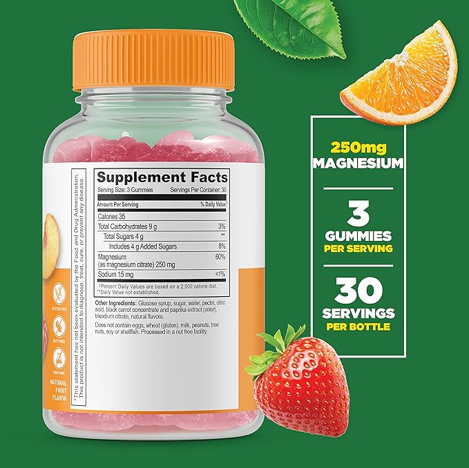 Lifeable Magnesium 85mg + Turmeric Curcumin Gummies Bundle - Great Tasting Vitamin Supplement Gluten Free GMO Free Chewable Gummy