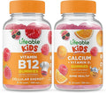 Lifeable Vitamin B12 Kids + Calcium with Vitamin D Kids Gummies Bundle - Great Tasting Vitamin Supplement Gluten Free GMO Free Chewable Gummy