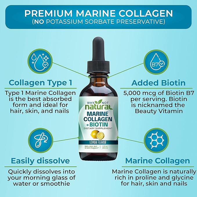 Why Not Natural Organic B12 Drops and Liquid Marine Collagen with Biotin