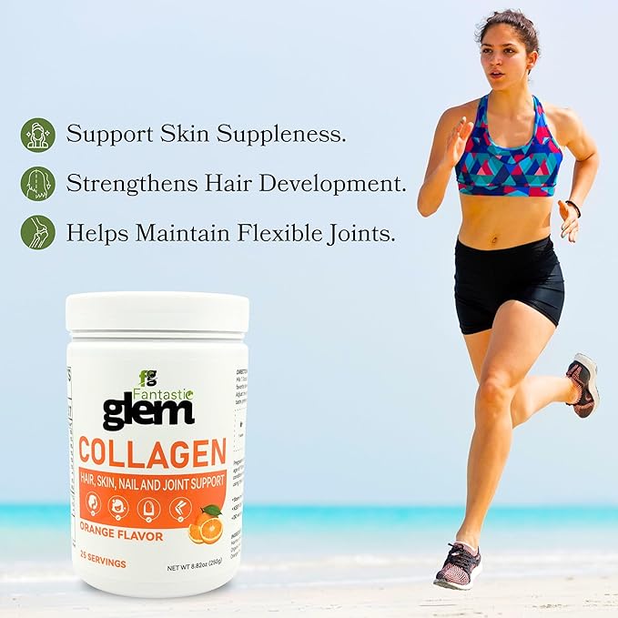 Collagen Powder – Support Skin Suppleness Strengthens Hair Development Helps Maintain Flexible Joints - GMO Soy and Gluten Free - 25 Servings 250g