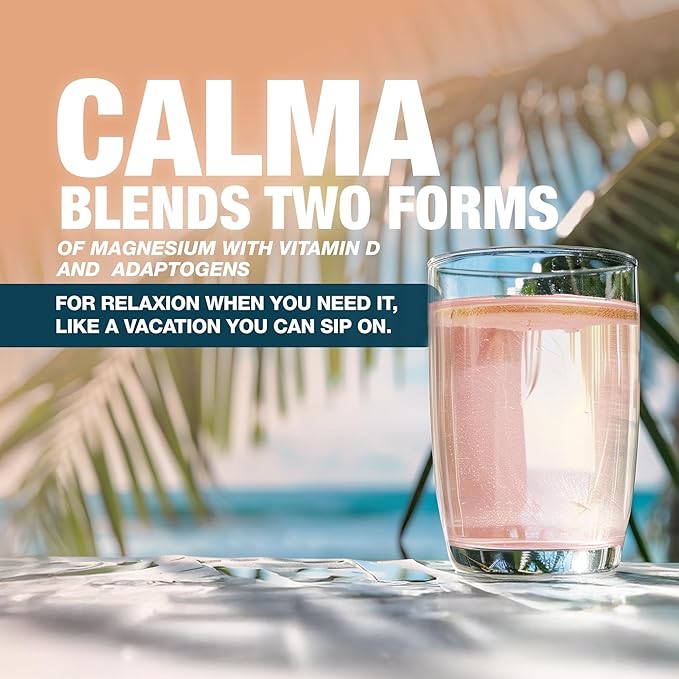 Calma – Watermelon Lime Calming Drink Mix Magnesium Glycinate &amp Citrate with KSM-66 Ashwagandha L-Theanine &amp Vitamin D3 (CELLg8) – Sugar Free Non-GMO – 31 Servings