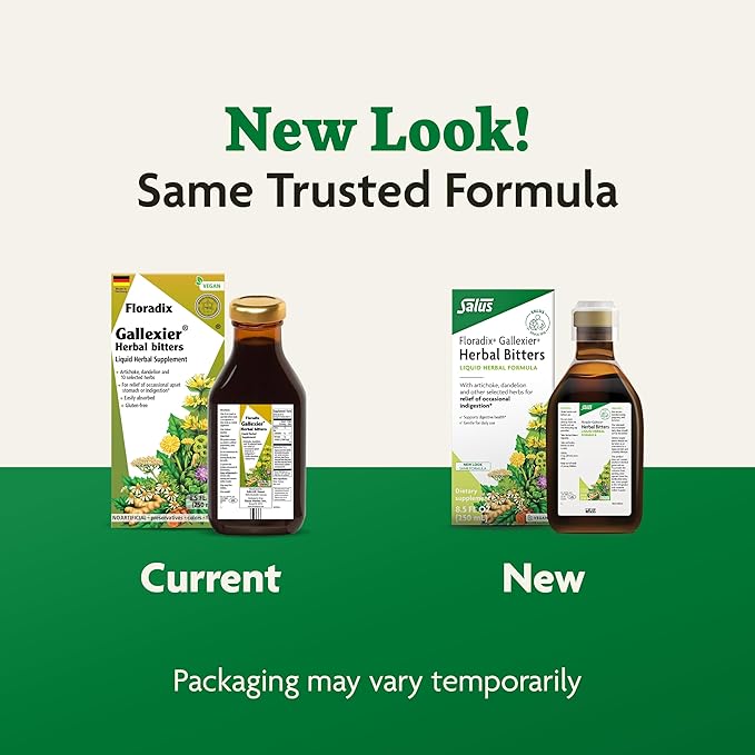 Floradix by Salus Gallexier Herbal Bitters (8.5 oz) &amp Iron &amp Herbs (8.5 oz) Bundle - Herbal Bitter for Digestive Support* - Iron Supplement for Healthy Energy Support*