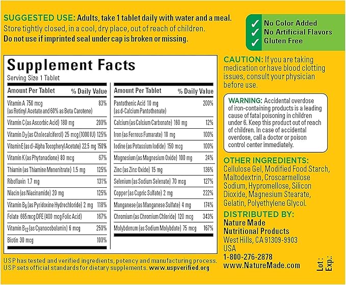 Nature Made Multi Complete Tablets 130 ea (Pack of 5)