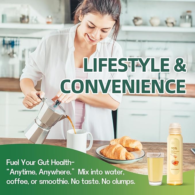 YVIP 95% Fructooligosaccharides (FOS) Prebiotic Fiber - Natural Digestive &amp Gut Health Support - Ideal for Whole Familly Low GI Liquid Fiber Supplement (290mL)