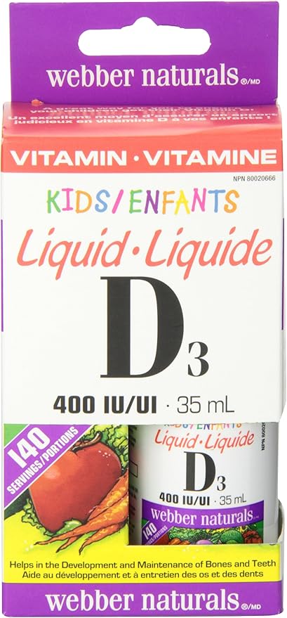 Webber Naturals Vitamin D3 Kids 400iu 35mL