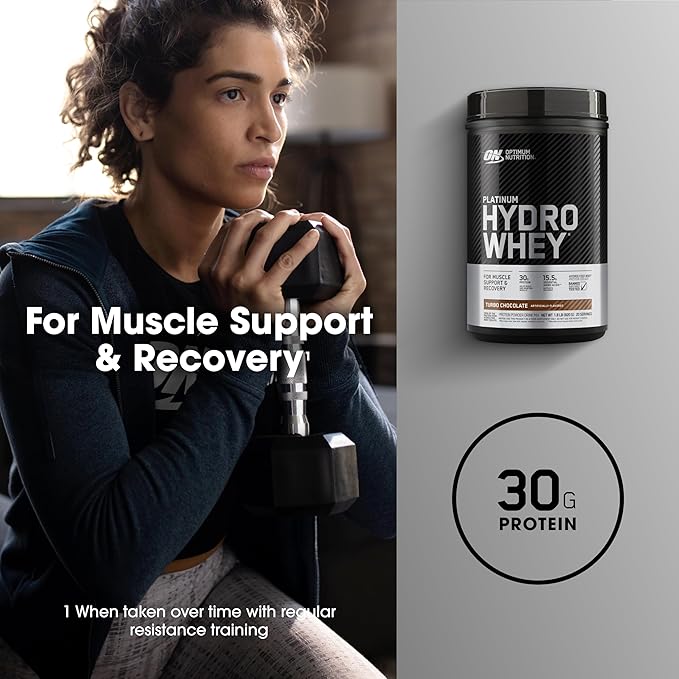 Optimum Nutrition Platinum Hydrowhey Protein Powder 100% Hydrolyzed Whey Protein Isolate Powder Flavor: Turbo Chocolate 20 Servings 1.8 Pounds (Packaging May Vary)
