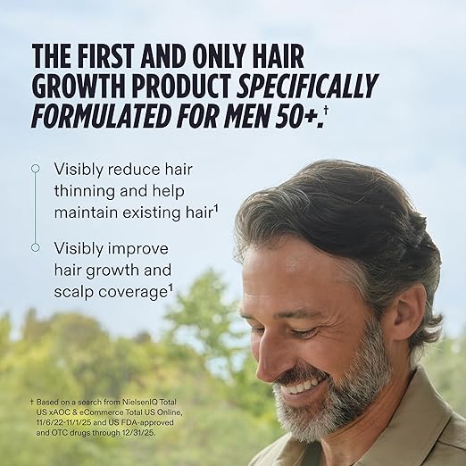 Nutrafol Men 50+ Hair Growth Supplements Clinically Tested for Visibly Thicker Hair and Scalp Coverage #1 Dermatologist-Recommended Hair Growth Supplement Brand - 1 Month Supply 1 Refill Pouch