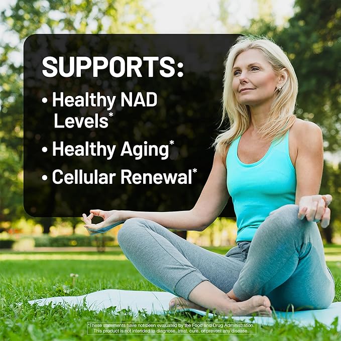 NatureWise NAD+ Support Complex - Nicotinamide Riboside + Resveratrol to Support NAD+ Supplement for Healthy Aging + Clinically Tested Quercefit - USA Manufactured - Non-GMO 60 Count[30-Day Supply]