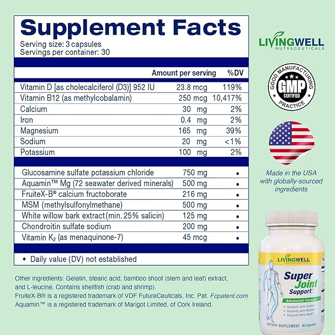 HEAL-N-SOOTHE &amp Super Joint Support Supplements Bundle- Proteolytic Enzymes (Bromelain &amp Papain) Glucosamine MSM &amp Turmeric for Strong Joints Flexibility &amp Body Wellness – 180 Caps