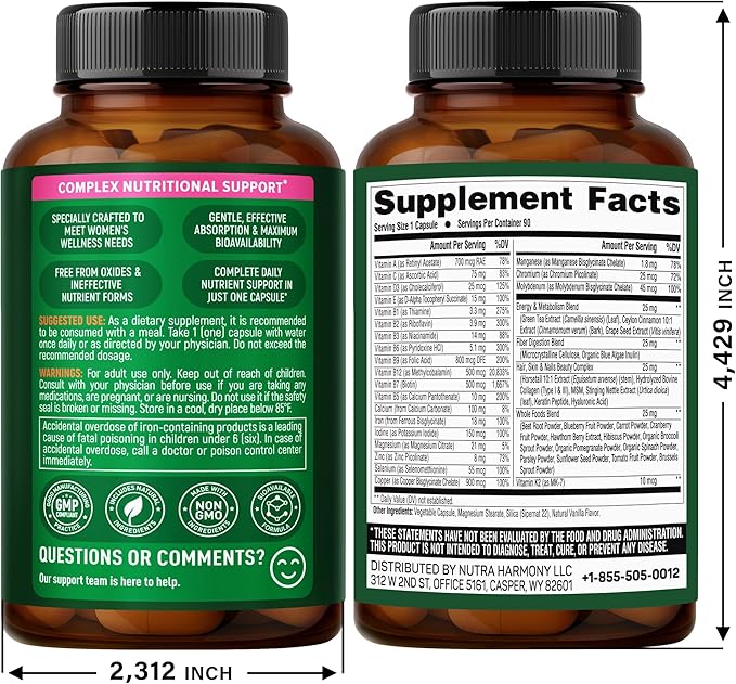NUTRAHARMONY Multivitamins for Women &amp Digestive Enzymes Capsules