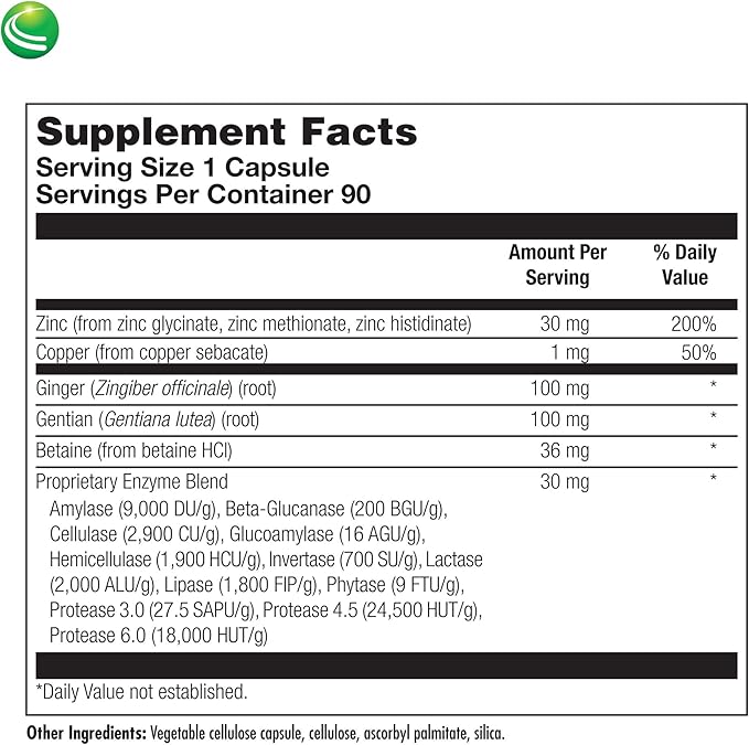 Nutra Biogenesis Tri Zinc - Chelated Zinc Glycinate Supplement for Men and Women with Copper for Natural Immune Support and Skin Health 30mg Chelate Per Pill - 90 Capsules