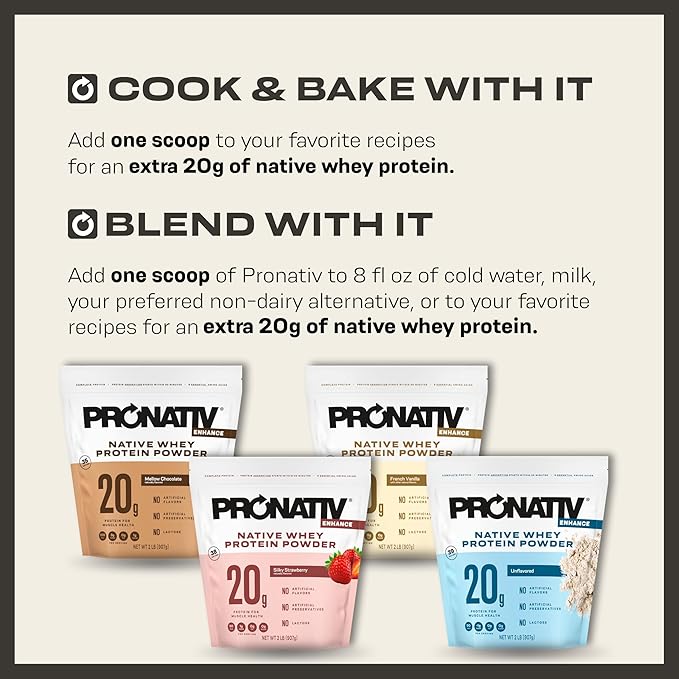 100% Whey Native Protein Powder Silky Strawberry 2 lb Made from Farm Fresh Milk No Artificial Flavors or Preservatives for Muscle Health and Recovery Lactose Free