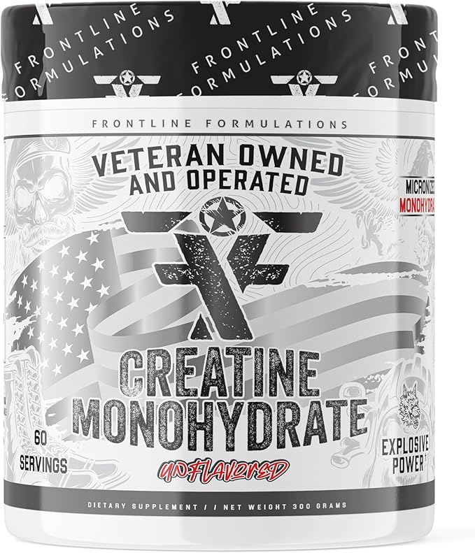 Creatine Monohydrate Promotes Lean Muscle Growth Unflavored Aids Muscle Recovery Post-Workout Supplement Veteren Owned and Operated (60 Servings Creatine Monohydrate)