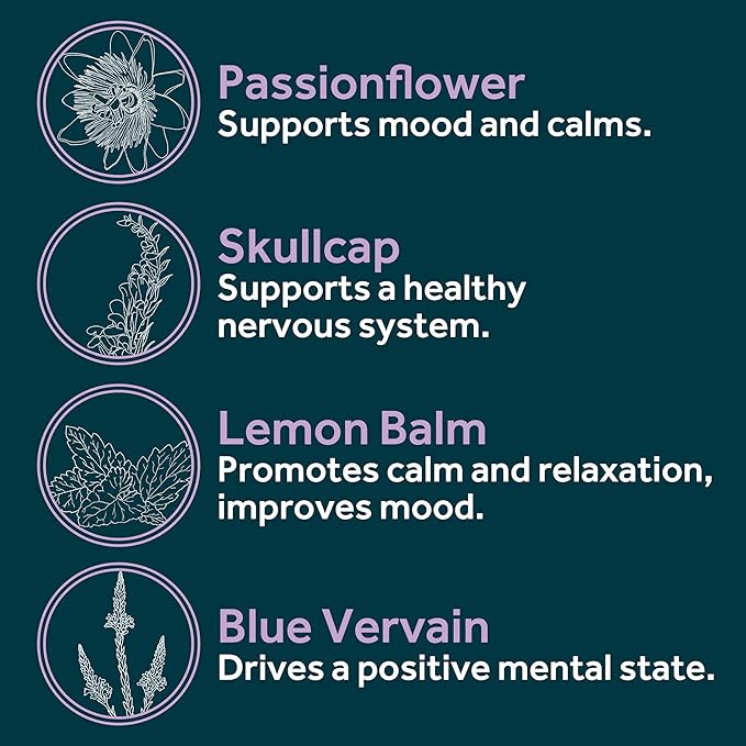 Zen Blend - Stress and Anxiety Supplement with Ashwagandha L-Theanine Holy Basil Skullcap Passionflower &amp Lemon Balm | Supports Mood Focus &amp Stress Relief | Vegan &amp Non-GMO | 60 Capsu