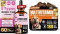 Dog Skin &amp Daily Wellness Support Bundle – Collagen Liquid Drops with Multivitamin Chews for Overall Health