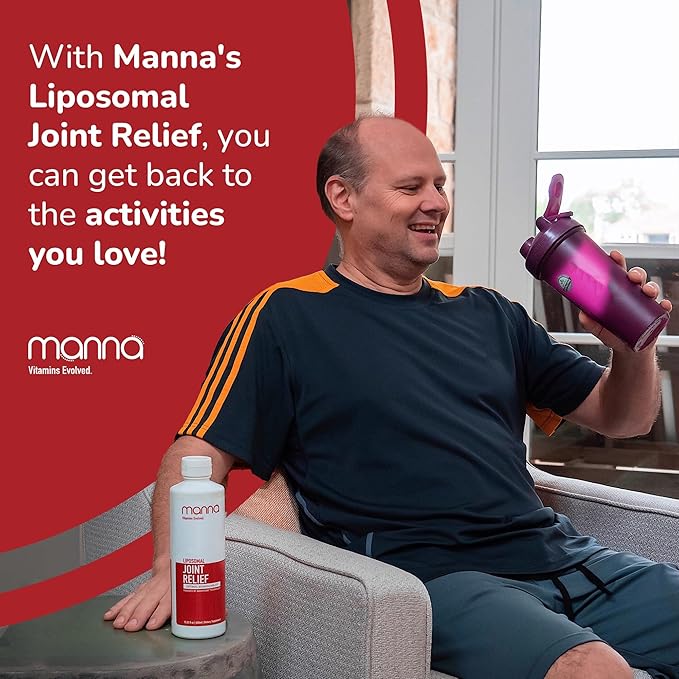 Manna Vitamins Evolved Liposomal Joint Relief Supplement for Women Men Includes Curcumin Glucosamine Chondroitin Quercetin for Joint Health Swelling Aches Increase Range of Motion Mobility