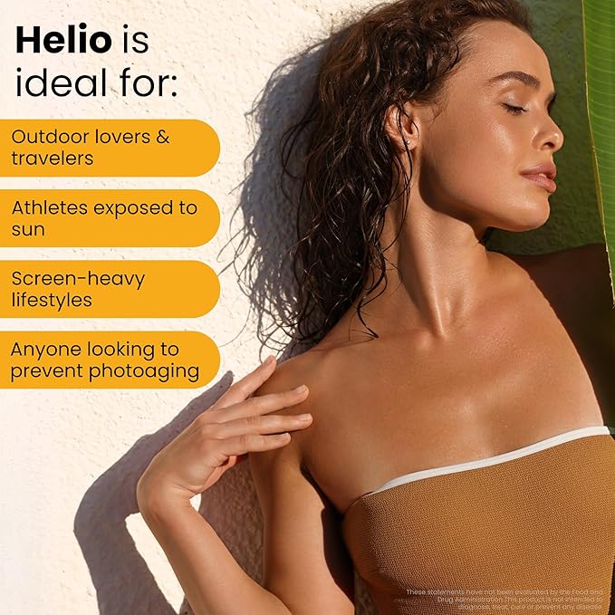 GlocalCare Helio – Antioxidant-Rich Sun Defense &amp Skin Rejuvenation Supplement with Polypodium Nutroxsun Astaxanthin &amp Pomegranate Extract - Fights Photoaging &amp Oxidative Stress - (30 Ca