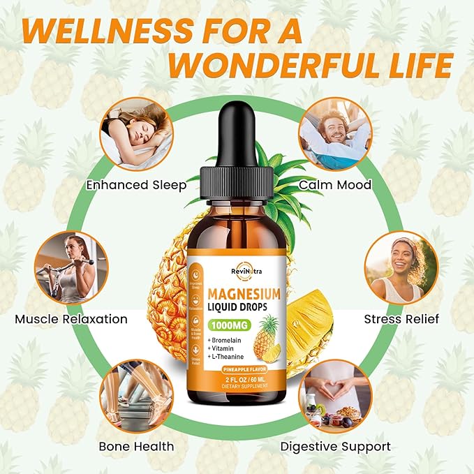 Magnesium Glycinate Supplements - Magnesium Gummies &amp Liquid Drops for Kids Adults