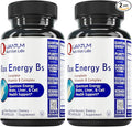 Quantum Nutrition Labs Max Energy Bs - Vitamin B Complex Methylated B Complex Vitamins with Vitamin B1 B6 B12 Thiamin Folate and Biotin - 60 Vegetarian Capsules (Pack of 2)