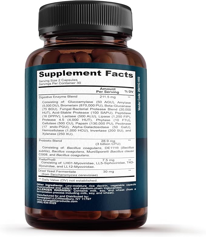 Premium 4-in-1 Probiotic Prebiotic Postbiotic &amp Digestive Enzymes for Men &amp Women – Supports Gut Digestion &amp Immunity –Complete Gut Health with Pre Post Probiotics &amp Digestive Enzy